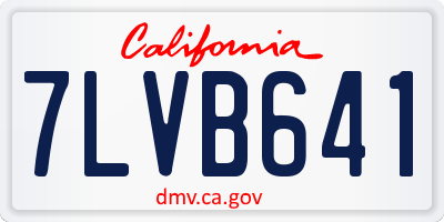CA license plate 7LVB641