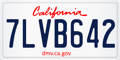CA license plate 7LVB642