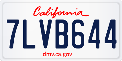 CA license plate 7LVB644