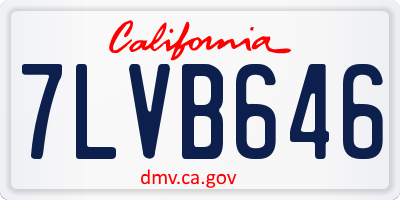 CA license plate 7LVB646