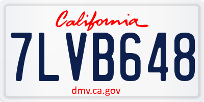 CA license plate 7LVB648