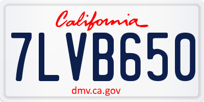 CA license plate 7LVB650