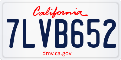 CA license plate 7LVB652