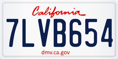 CA license plate 7LVB654