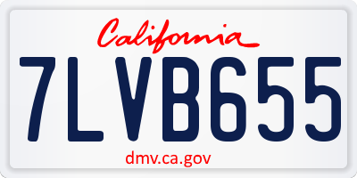 CA license plate 7LVB655
