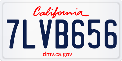 CA license plate 7LVB656