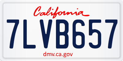 CA license plate 7LVB657