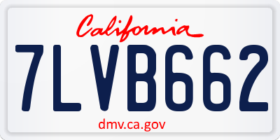 CA license plate 7LVB662