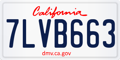 CA license plate 7LVB663