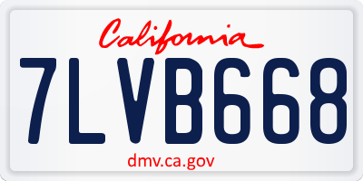 CA license plate 7LVB668