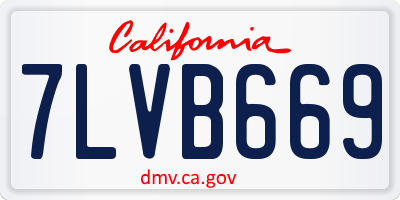CA license plate 7LVB669