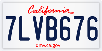 CA license plate 7LVB676