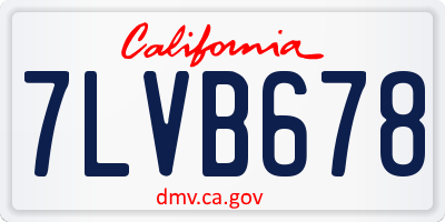 CA license plate 7LVB678