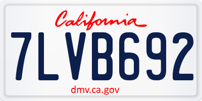CA license plate 7LVB692