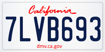CA license plate 7LVB693
