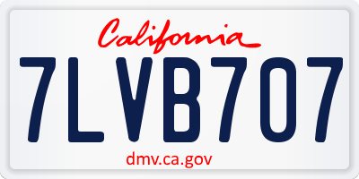 CA license plate 7LVB707