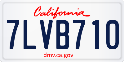 CA license plate 7LVB710