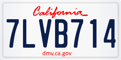 CA license plate 7LVB714