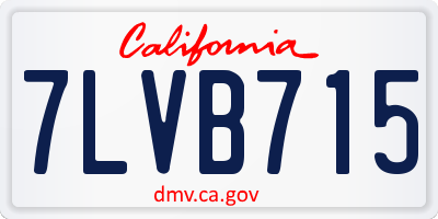 CA license plate 7LVB715