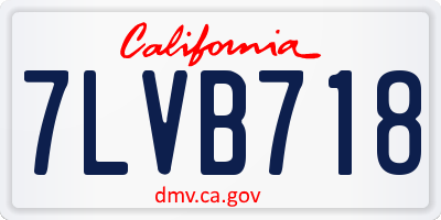 CA license plate 7LVB718