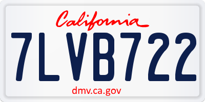 CA license plate 7LVB722