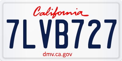 CA license plate 7LVB727