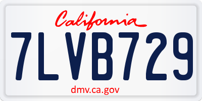CA license plate 7LVB729
