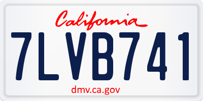 CA license plate 7LVB741