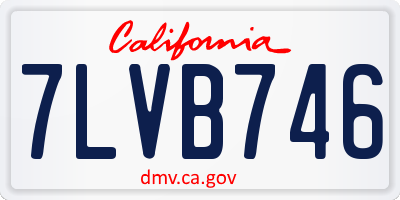 CA license plate 7LVB746
