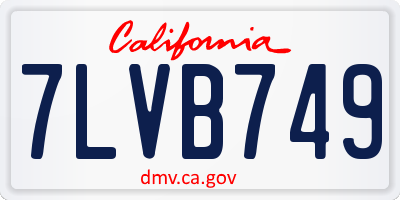 CA license plate 7LVB749