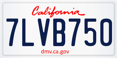 CA license plate 7LVB750