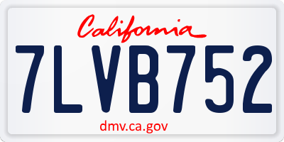 CA license plate 7LVB752