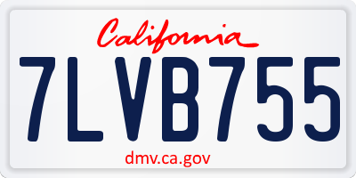 CA license plate 7LVB755