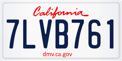 CA license plate 7LVB761