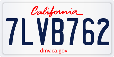 CA license plate 7LVB762