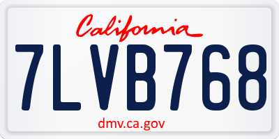 CA license plate 7LVB768