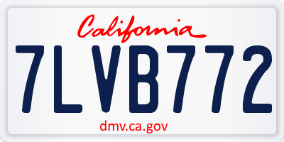 CA license plate 7LVB772