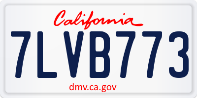 CA license plate 7LVB773