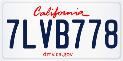 CA license plate 7LVB778