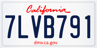 CA license plate 7LVB791