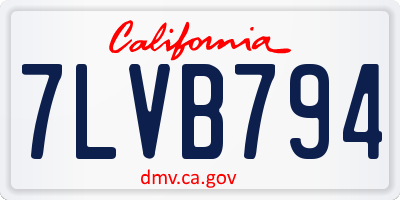 CA license plate 7LVB794