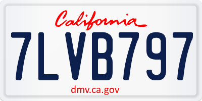 CA license plate 7LVB797
