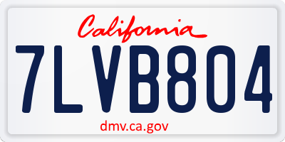 CA license plate 7LVB804