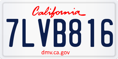 CA license plate 7LVB816