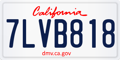 CA license plate 7LVB818