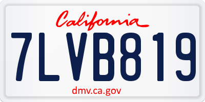 CA license plate 7LVB819