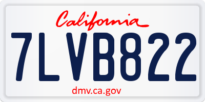 CA license plate 7LVB822