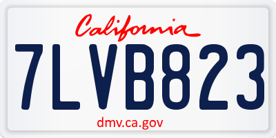 CA license plate 7LVB823