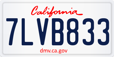 CA license plate 7LVB833