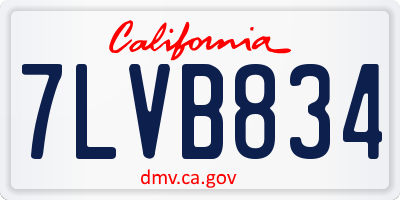 CA license plate 7LVB834
